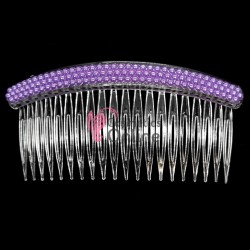 Pieptene din plastic BT026AA Transparent pentru par cu perlute Mov